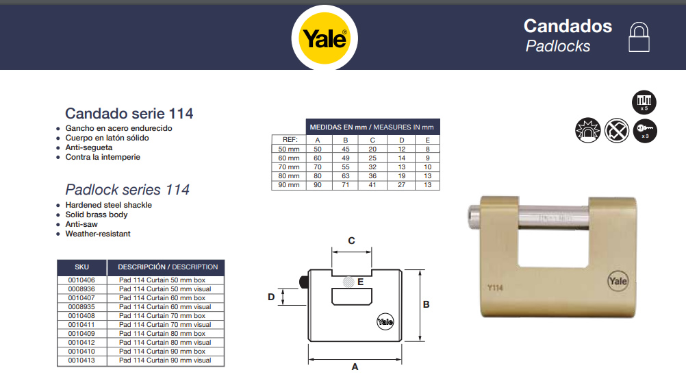 Candados YALE, GLOBE